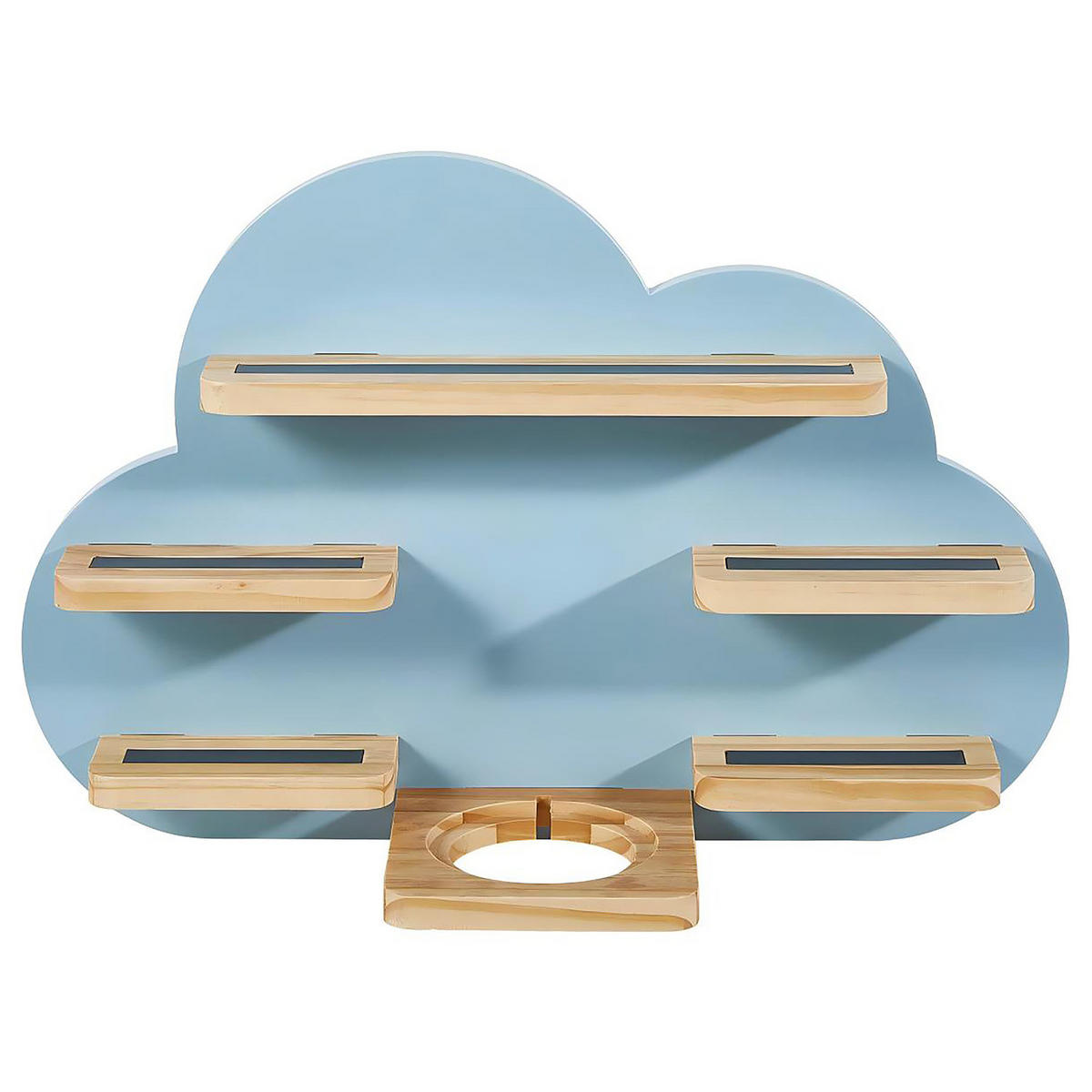 REGAL FÜR HÖRFIGUREN - Kiefer / Hellblau - Hellblau, Holz/Holzwerkstoff (50/33/15cm) - home24