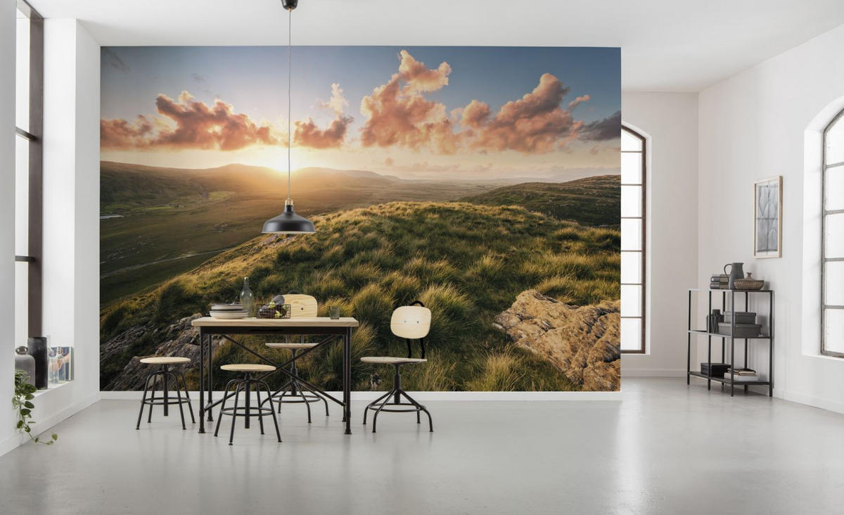 FOTOTAPETE Berglandschaft 400 x 280 cm - Grün, Papier (400/280cm) - Sanders & Sanders