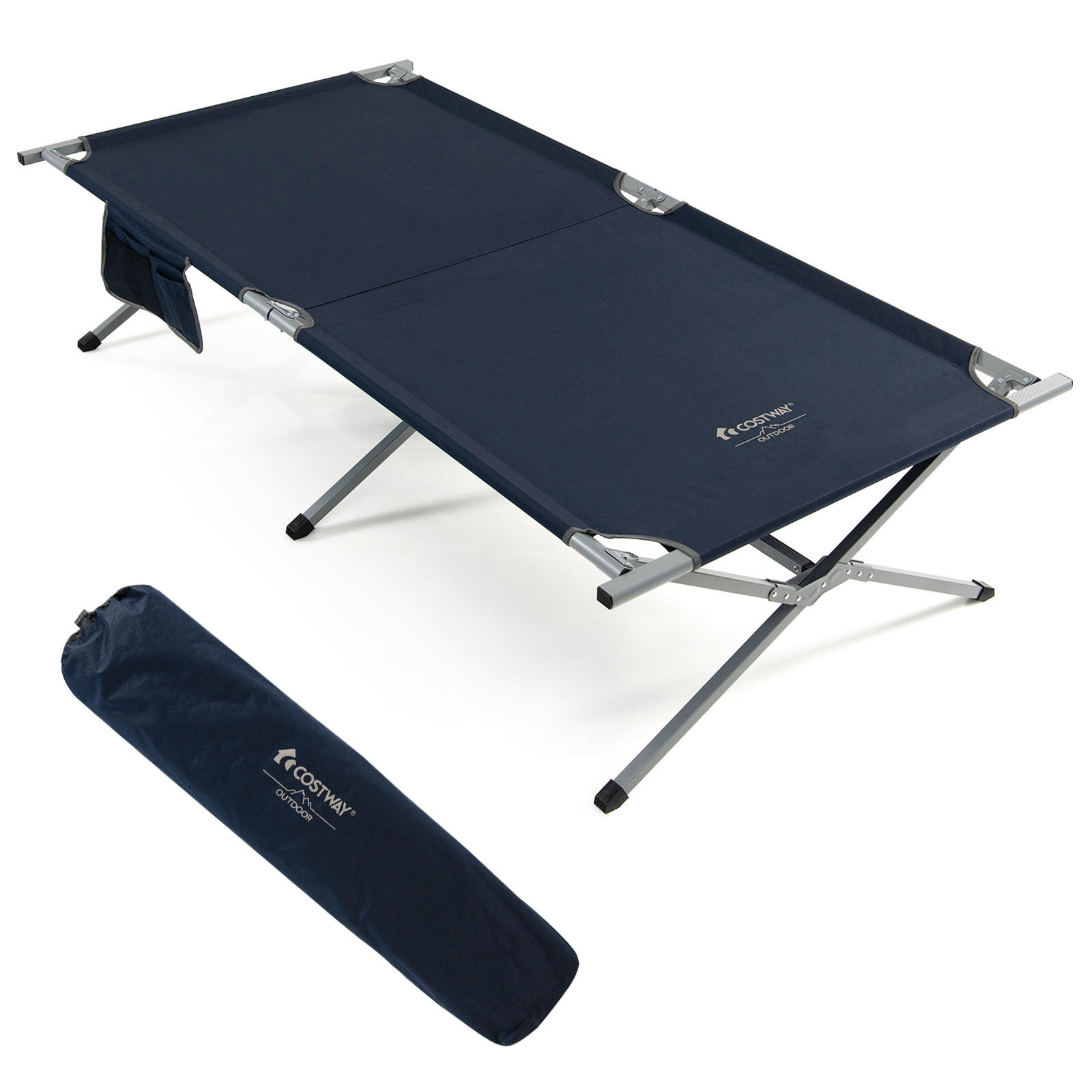 CAMPINGLIEGE Klappbar Blau - Blau, Metall - COSTWAY