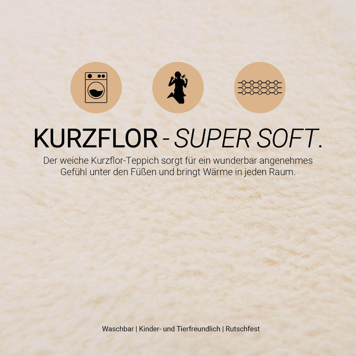 TEPPICH in Beige 160/230 cm waschbar - Beige, Textil (160/230cm) - Homestyle4u