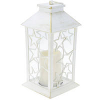 LATERNE LED Winter 28 cm - Weiß, Kunststoff (14/28/14cm) - Home Styling Collection