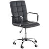 DREHSTUHL Lederlook grau - Chromfarben/Grau, Textil/Metall (54/92/59cm) - CLP
