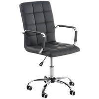 DREHSTUHL Lederlook grau - Chromfarben/Grau, Textil/Metall (54/92/59cm) - CLP
