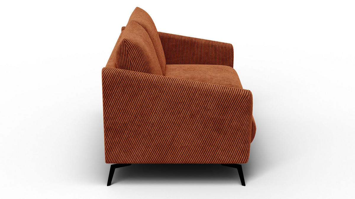 SOFA VILT 2-Sitzer, orange - Schwarz/Orange, Holzwerkstoff/Textil (142/89/94cm) - Courtois Laville