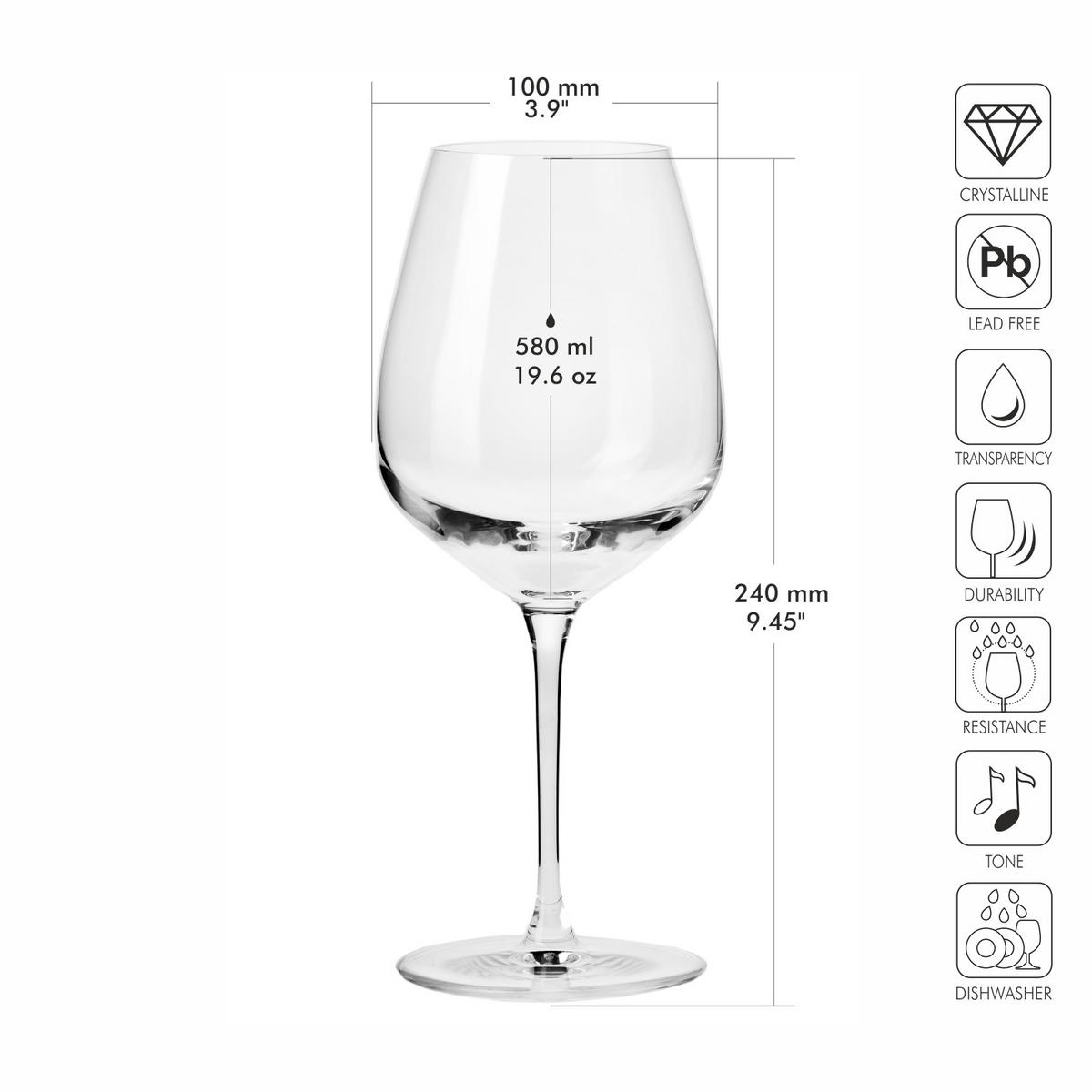 ROTWEINGLÄSER, 2er-Set, 580 ml - Transparent, Glas (0.58L) - Krosno Glass