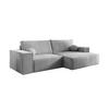 ECKSOFA NEPTUN 255/148 in Cord Hellgrau rechts - Hellgrau, Holz/Holzwerkstoff (255/148cm) - Deine Möbel 24
