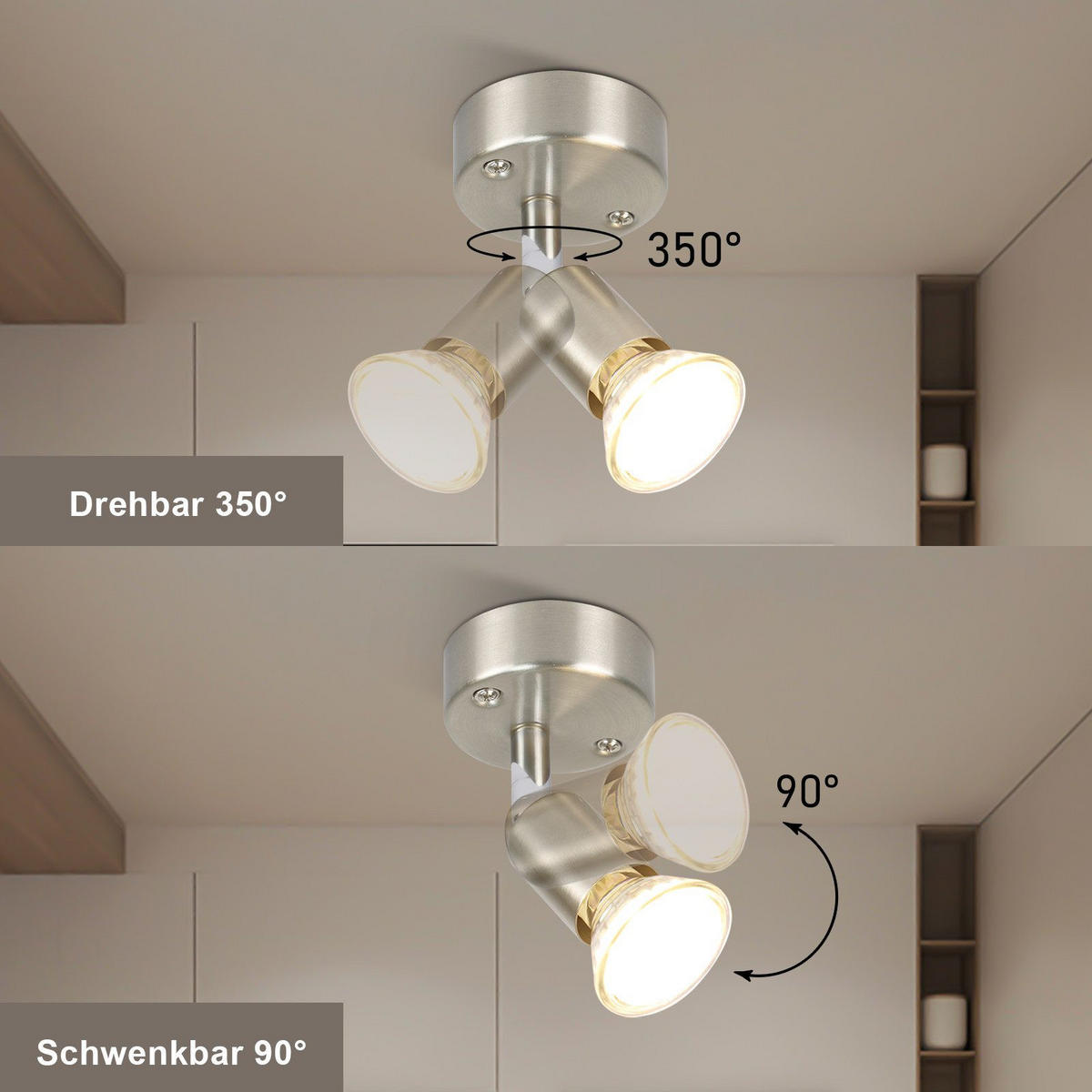 DECKENLEUCHTE Luttrel 14/10/7cm - Silberfarben, Metall (14/10/7cm) - Nettlife