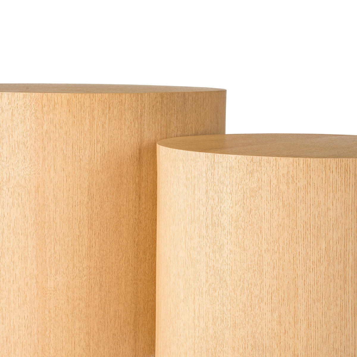 BEISTELLTISCH - 2er-Set - Rund - Eschefarben, Holzwerkstoff (33/48/40cm) - home24
