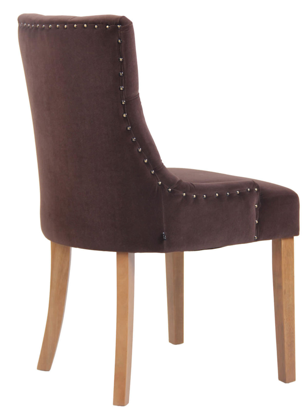 WOHNZIMMERSTUHL 4er Set Samt braun - Naturfarben/Braun, Holz/Textil (55/92/58cm) - CLP