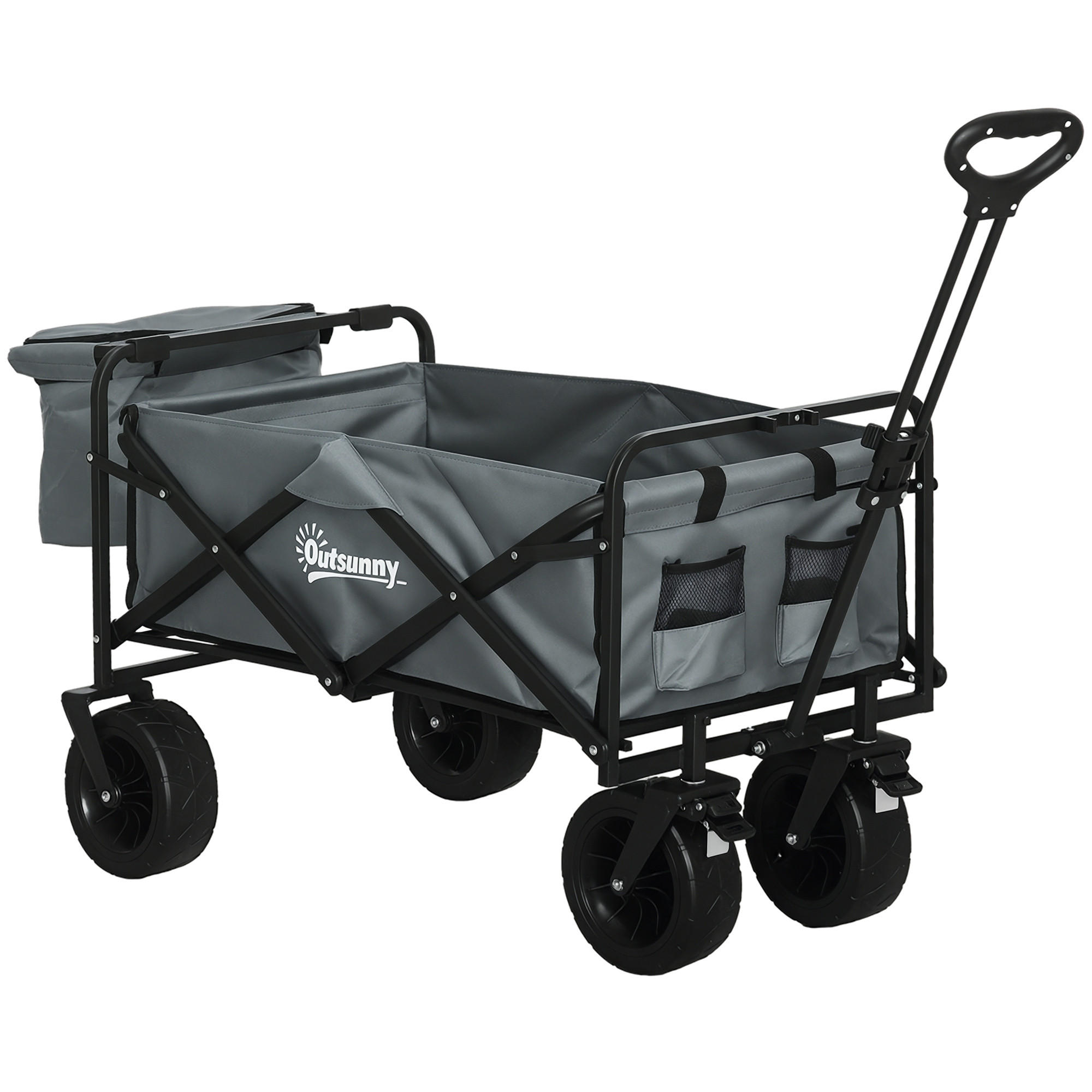 GARTENWAGEN DE-10346 klappbar mit Kühltasche Dunkelgrau - Dunkelgrau, Metall (57/100/113cm) - ComfortXL