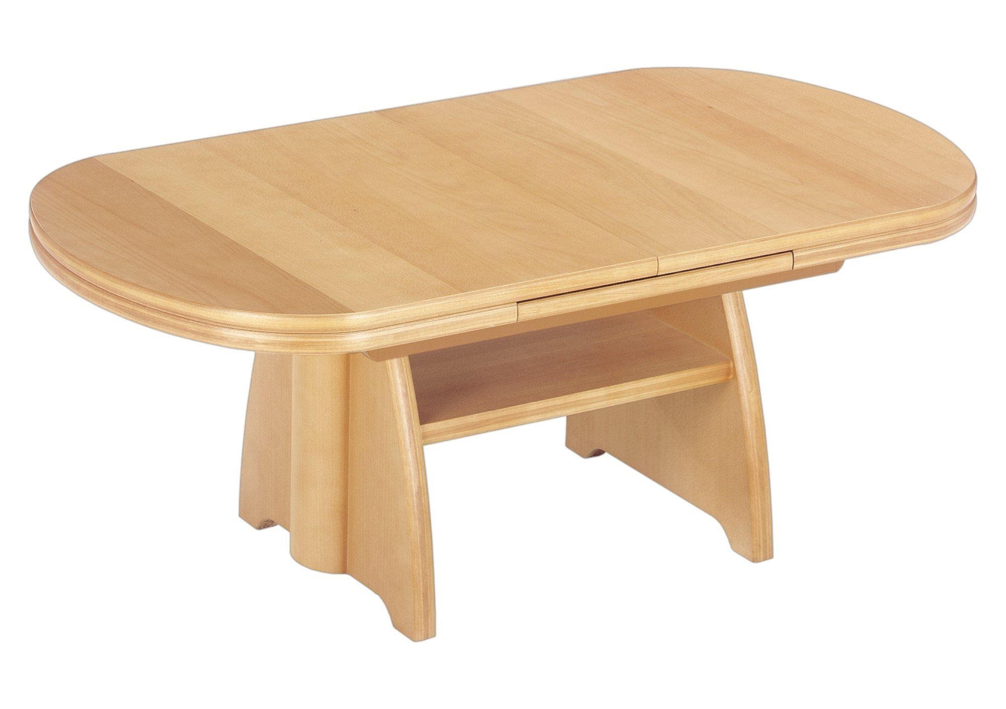 FUNKTIONSTISCH Camela höhenverstellbar und ausziehbar 125(165,5) x 71 x 56-75 Couchtisch massiv Buche - Braun, Holz (125/71/56cm) - 58aufmkessel