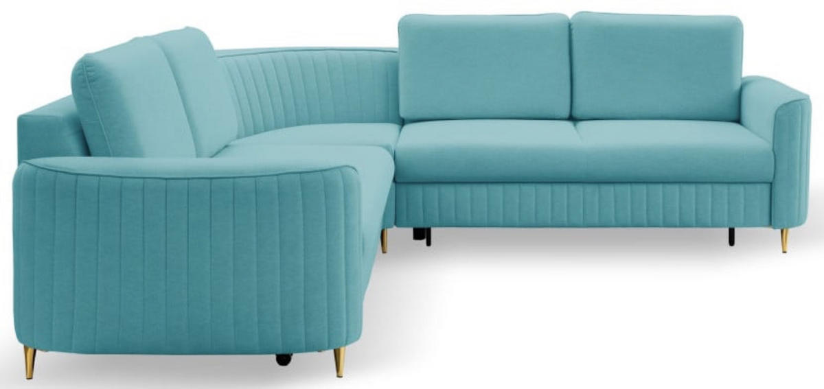 ECKSOFA Türkis LOREN Mit Schlaffunktion Und Bettkasten - Türkis, Textil (251/251cm) - Sepro Meble