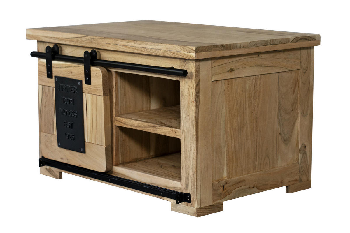 LOWBOARD LIBRO - Beige/Naturfarben, Akazienholz/Holz (75/47/50cm) - SAM