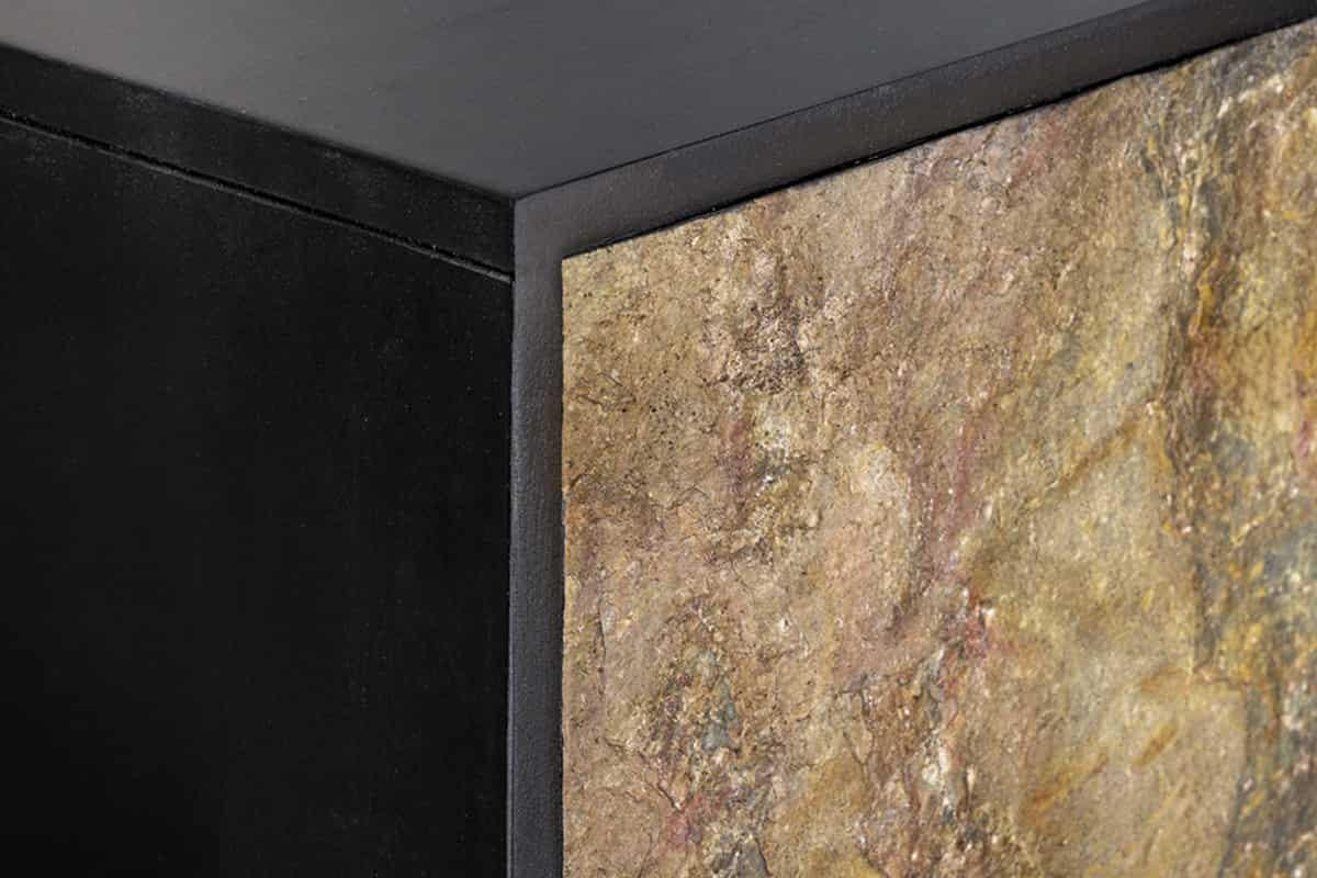HIGHBOARD MOUNTAIN SOUL Akazie Grau|Grün 120cm - Schwarz/Grau, Holz/Stein (100/120/38cm) - riess-ambiente