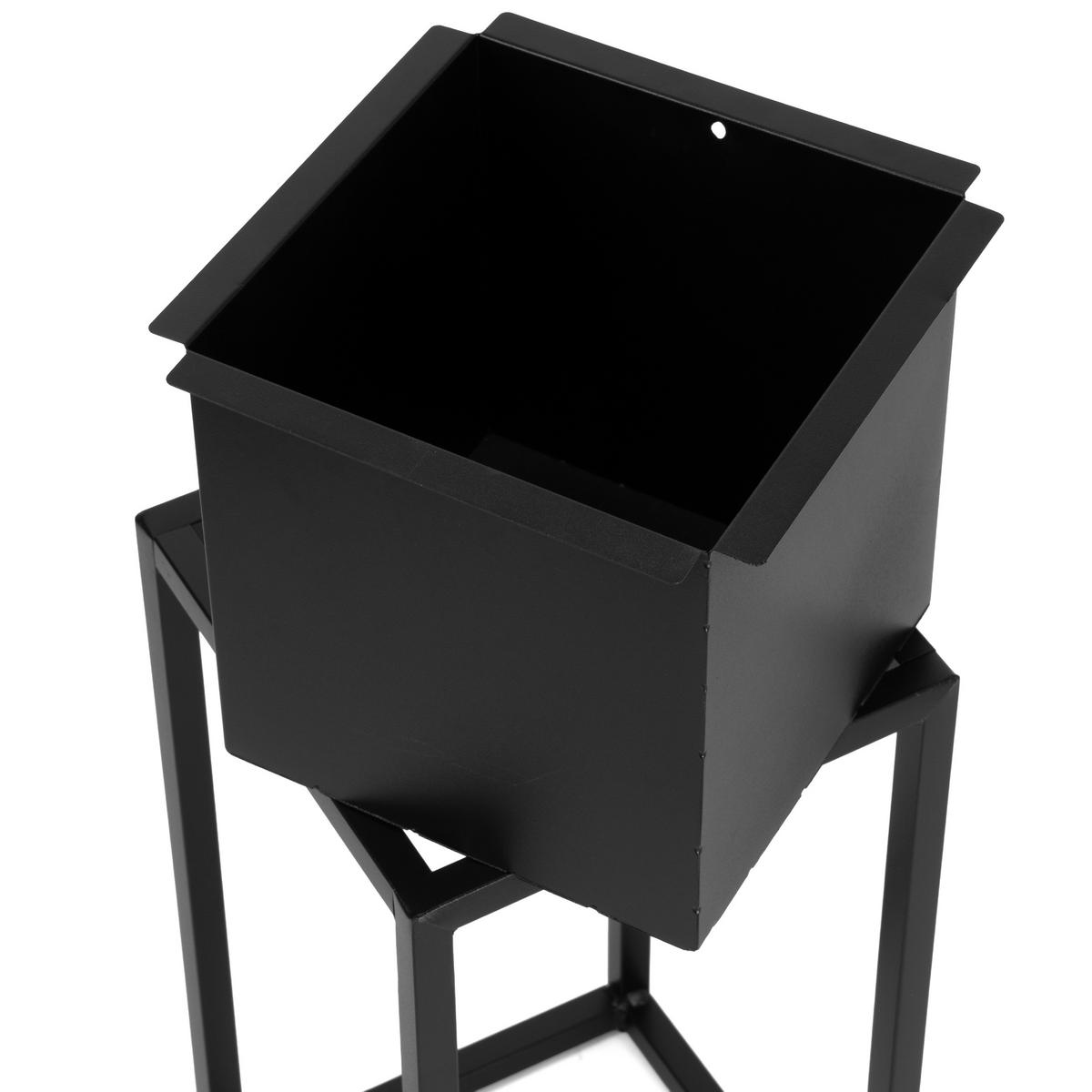 BLUMENSTÄNDER Schwarz 60 cm - Schwarz, Metall (21.5/21.5/61cm) - Mat-Haus