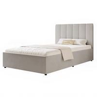 POLSTERBETT AVENA 120/200 cm Bettkasten, Hellgrau - Hellgrau/Schwarz, Holzwerkstoff/Textil (120/200cm) - Idohome