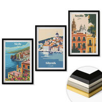 WANDBILDER 3er-Set - 40x60 cm Schwarzer Rahmen - Stadtlandschaften mit Gebäuden - Schwarz, Kunststoff (40/60cm) - ArtPrintCave