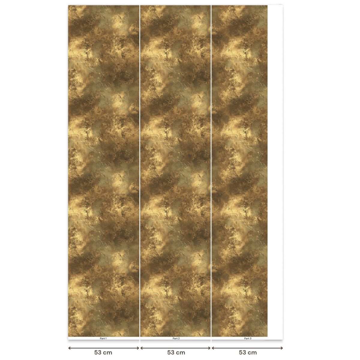 TAPETE - Antik - Metallic-Look - Gold - 160x260 cm - Messingfarben, Papier (160/260cm) - OnlyWow