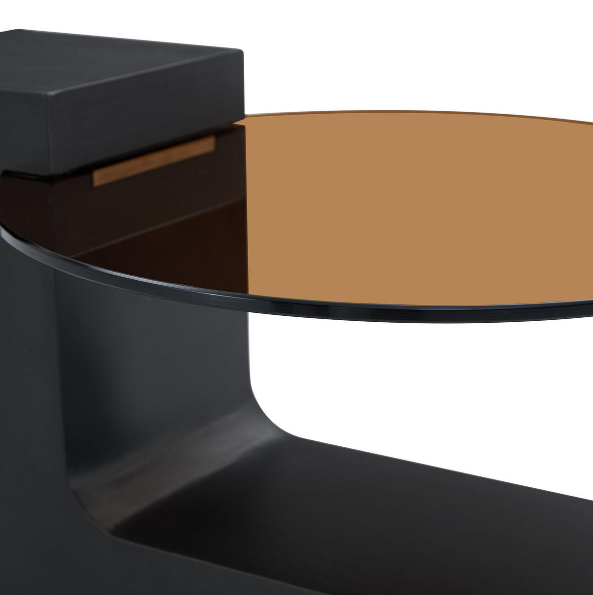 COUCHTISCH 2er-Set rund 61/44 cm Glas Holzoptik Schwarz - Schwarz, Glas (61/61/39cm) - Meubliv