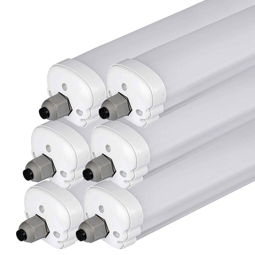 LED DECKENLEUCHTE Wannenleuchte Weiß 6er Set - Weiß, Kunststoff (120/6.6/5.8cm)