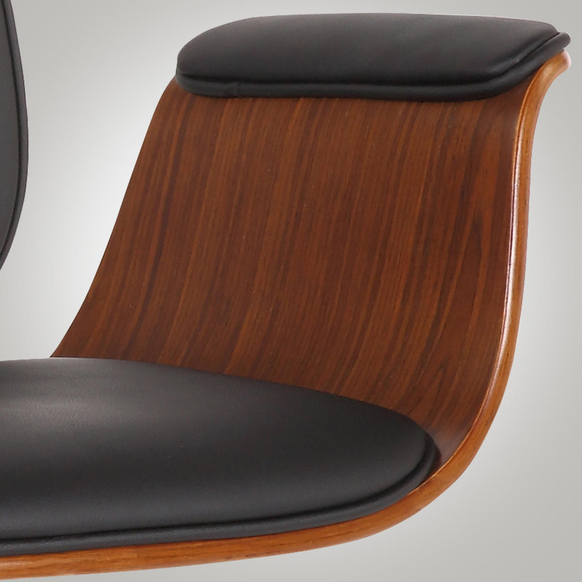DREHSTUHL Holz walnuss/schwarz - Chromfarben/Walnussfarben, Holz/Textil (69/82/62cm) - CLP