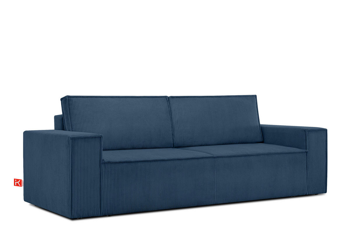 3-SITZER-SCHLAFSOFA NAPI in Pet Friendly Cord-Stoff, Marine - Blau/Schwarz, Textil (244/89/101cm) - KONSIMO®
