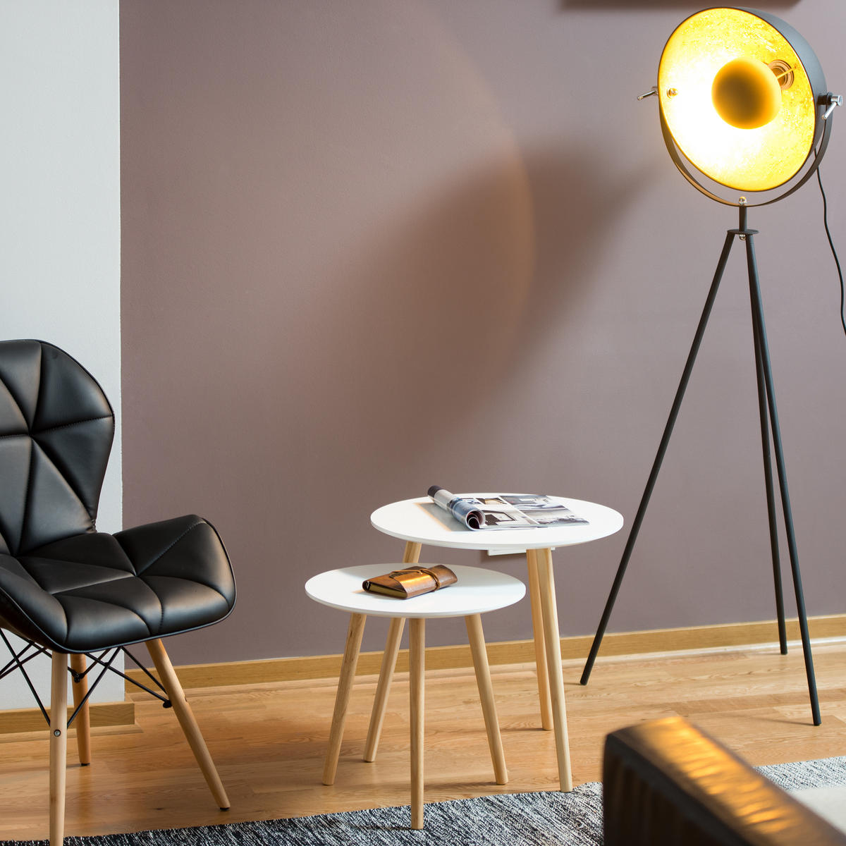 2xBEISTELLTISCH - Multicolor, Holz/Holzwerkstoff (47.5/47.5/47cm) - Relaxdays