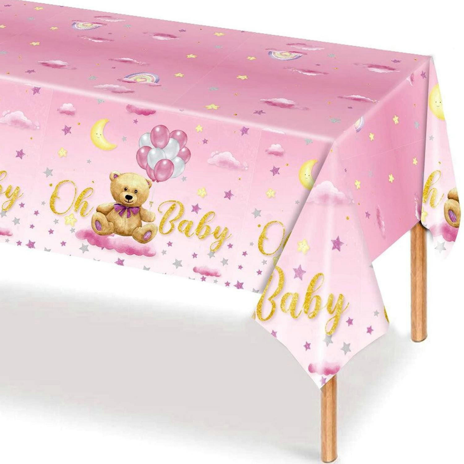TISCHDECKE Rosa Teddybär 137 x 274 cm - Rosa, Kunststoff (274/137/1.5cm)