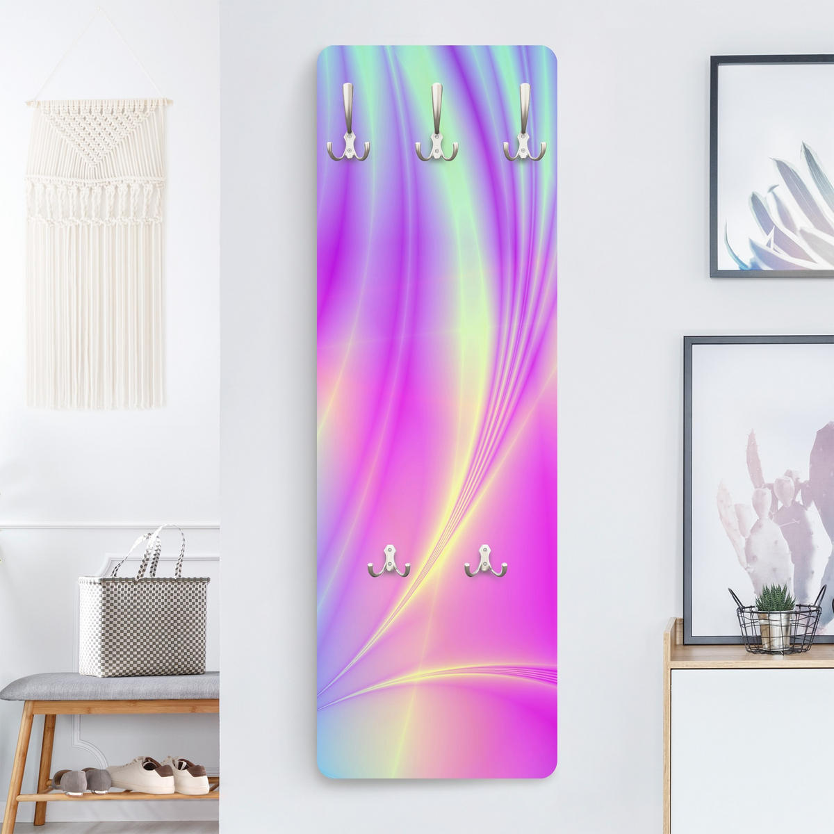 WANDGARDEROBE - Glossy Pastels 34/105 cm - Pink, Holzwerkstoff (34/105/1.6cm) - Bilderwelten