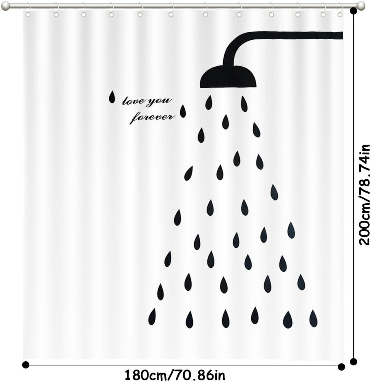 DUSCHVORHANG Polyester schimmelresistent wasserdicht waschbar Badezimmer mit Haken - Multicolor, Textil (200/180cm) - MCBOSON