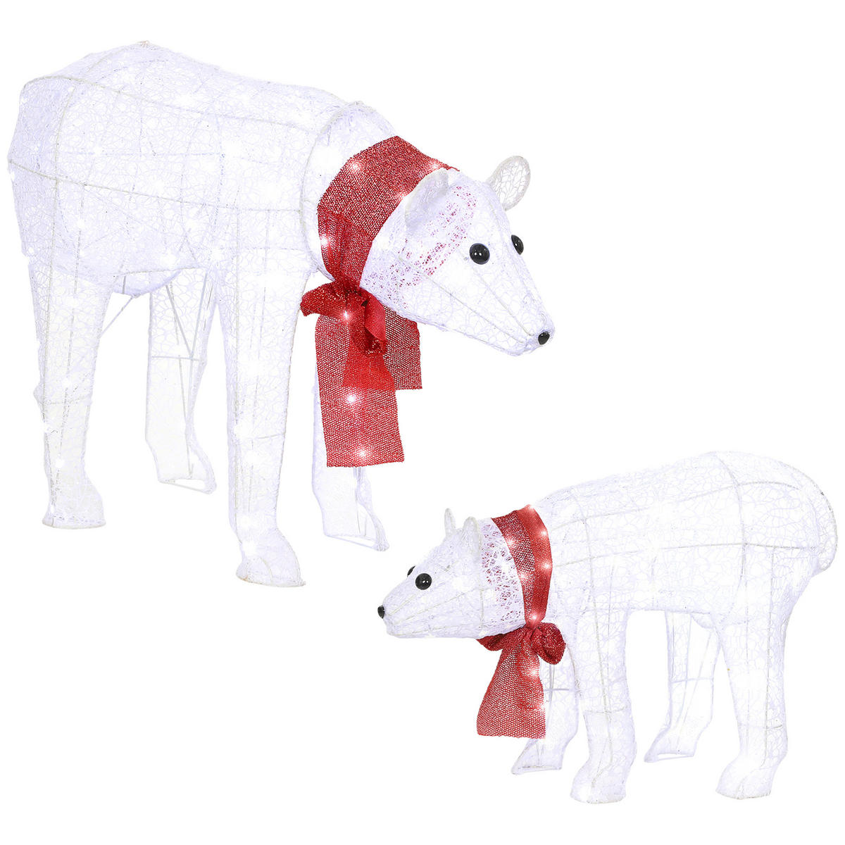 WEIHNACHTS-EISBÄREN Weiß 80.0/30.0/60.0cm - Weiß, Kunststoff (30/60/80cm)
