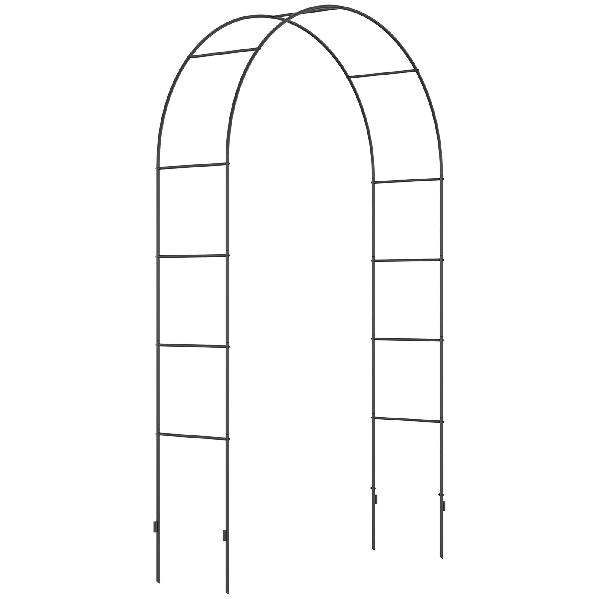 ROSENBOGEN, Metall, Schwarz - Schwarz, Metall (40/240/140cm) - Outsunny