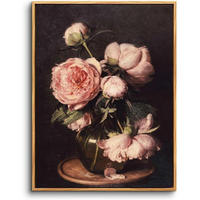 LEINWANDBILD mit Rahmen Pfingstrosen Rosa 30 x 40 cm - Rosa, Holz (30/0.5cm)