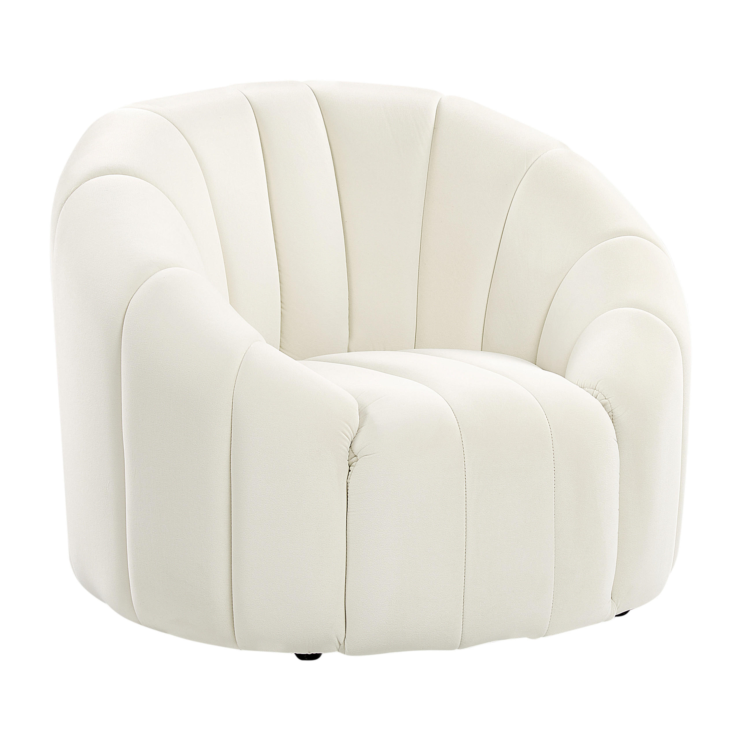 SESSEL Samtstoff cremeweiß Malung - Weiß, Textil (79/67/79cm) - Beliani