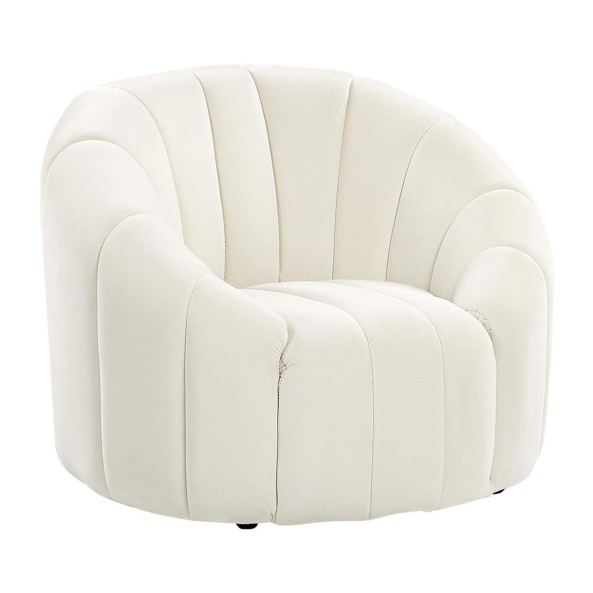 SESSEL Samtstoff cremeweiß Malung - Weiß, Textil (79/67/79cm) - Beliani