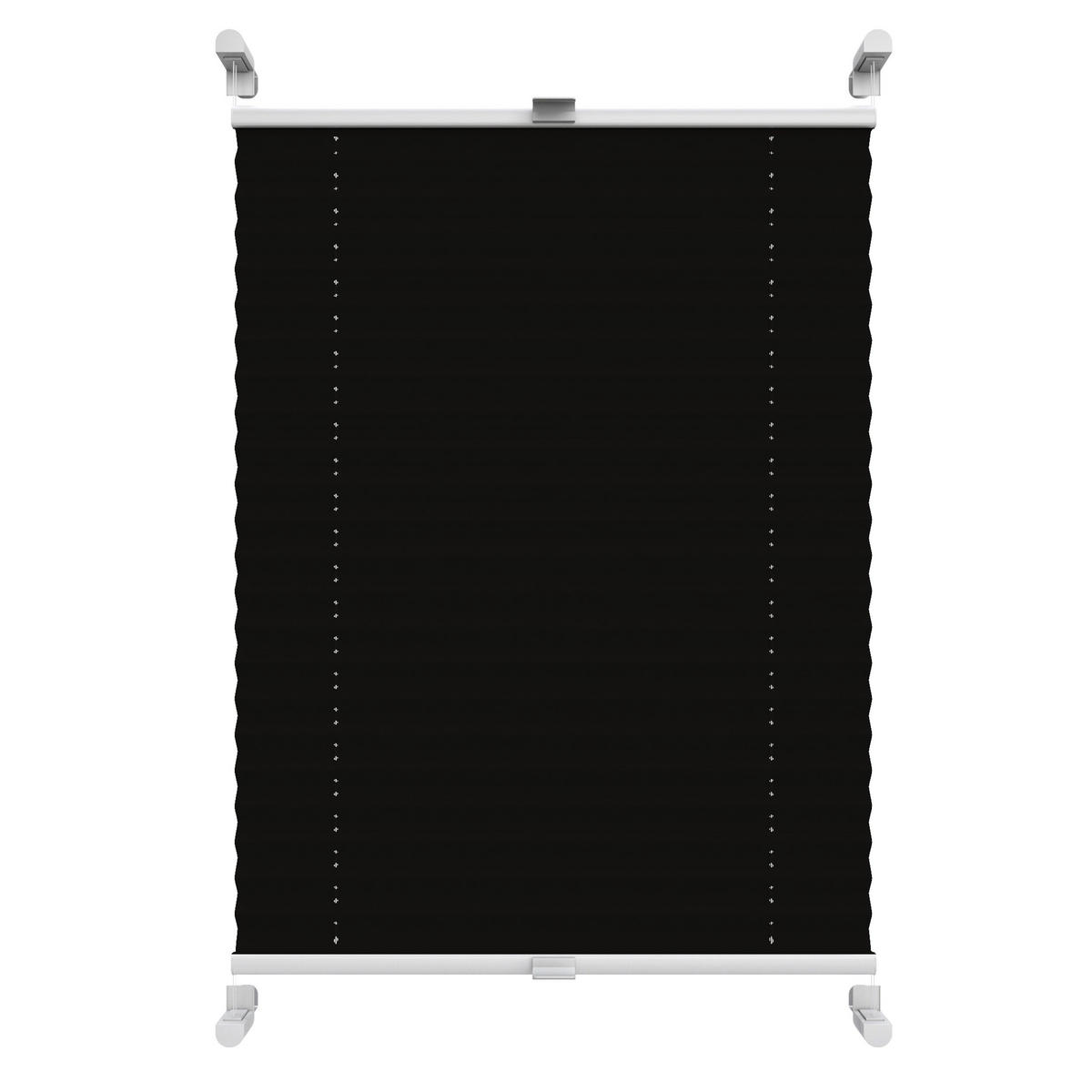 PLISSEE Thermo Basic 75 x 210cm Klemmfix ohne Bohren - Schwarz, Textil (75/210/210cm) - Deco-Raum
