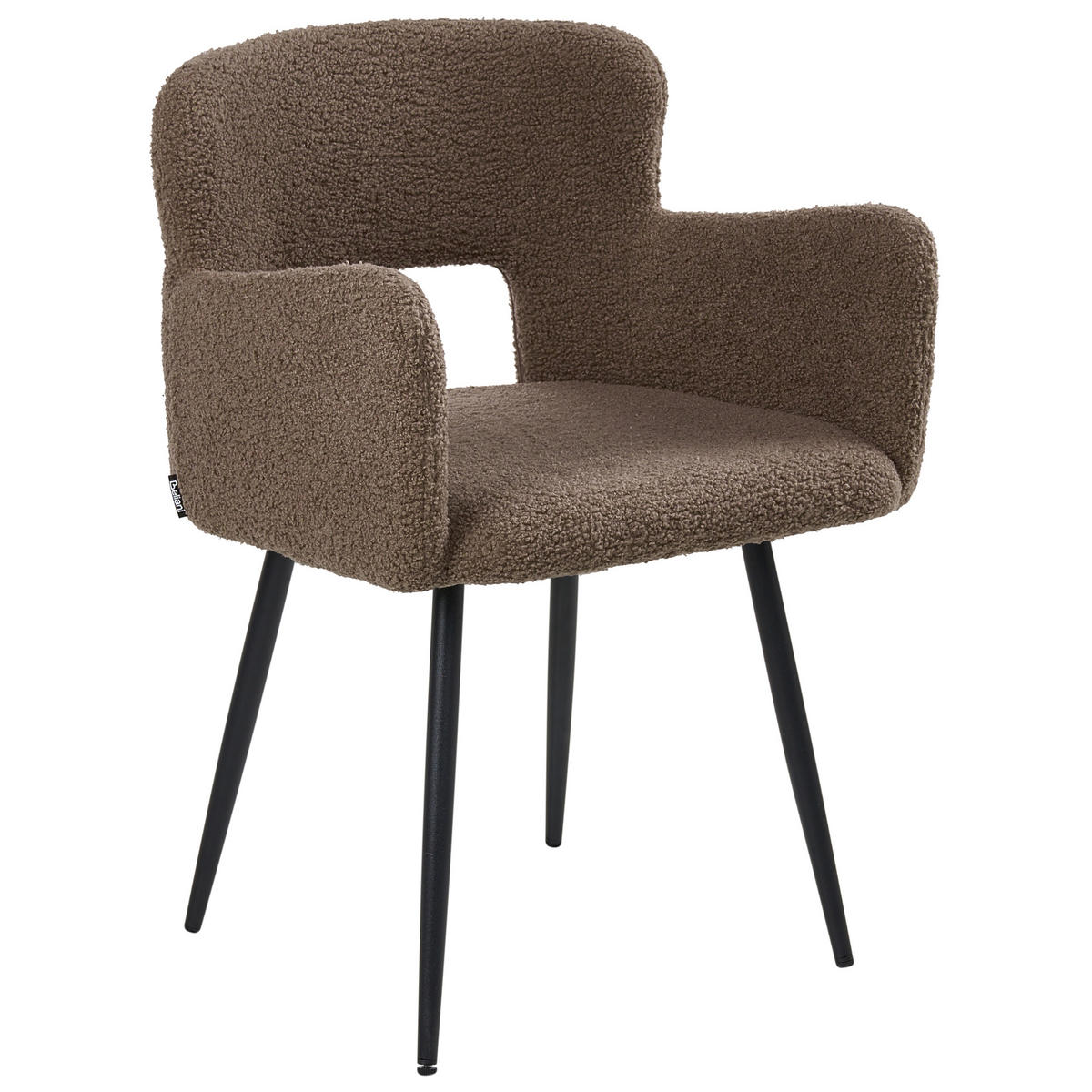 ESSZIMMERSTUHL 2er-Set Bouclé Braun Sanilac - Braun, Textil (54/76/50cm) - Beliani