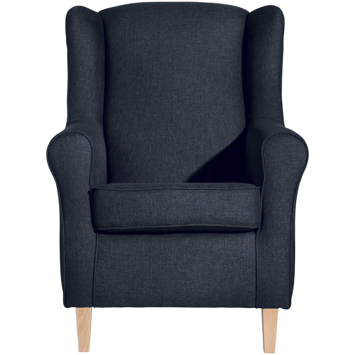 OHRENSESSEL Karlen Bezug Flachgewebe Buche natur / blau - Blau/Buchefarben, Kunststoff (86/103/77cm) - 58aufmkessel