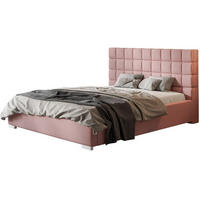 POLSTERBETT Porto mit Kopfteil, 160x200 cm, Doppelbett mit Bettkasten und Lattenrost aus Holz, Velourstoff Grau - Grau, Holz/Textil (160/200cm) - Alpi-Möbel