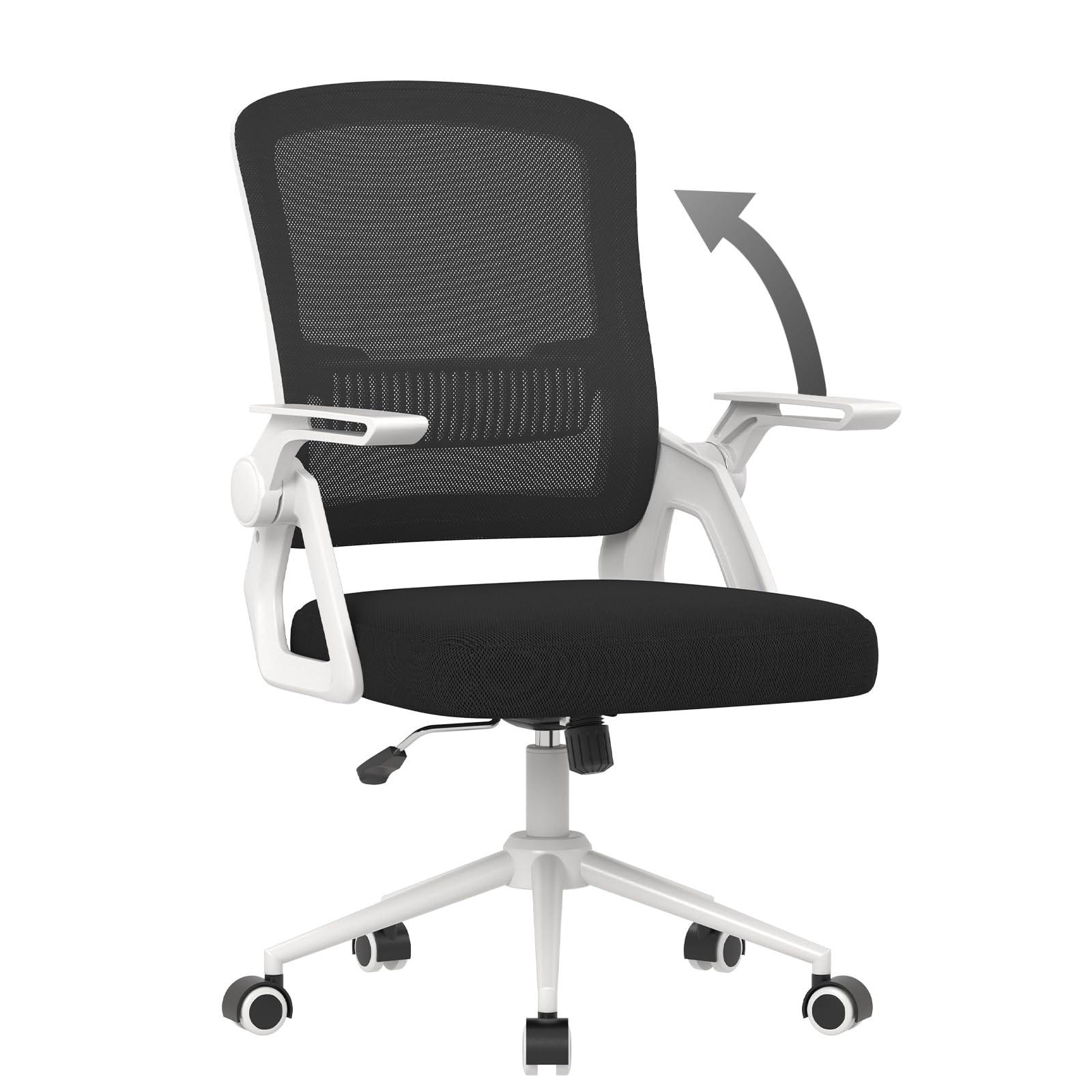 BÜROSTUHL Schwarz-Weiß ergonomisch mit atmungsaktiver Rückenlehne - Weiß, Metall (22.5/53/54.2cm) - Rattrix