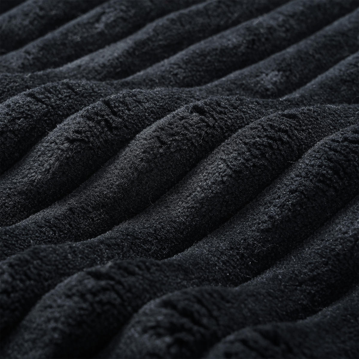 ECKSOFA mit modularer L-Form schwarz aus Corduroy 261x146x65 cm - Schwarz, Textil (146/261cm) - Luhomfu
