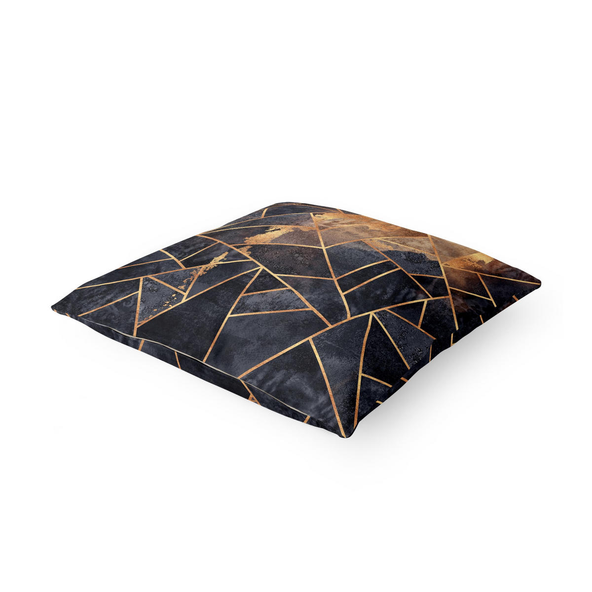 KISSENBEZUG Onyx mit Gold 40/40 cm - Schwarz, Textil (40/40cm) - Bilderwelten
