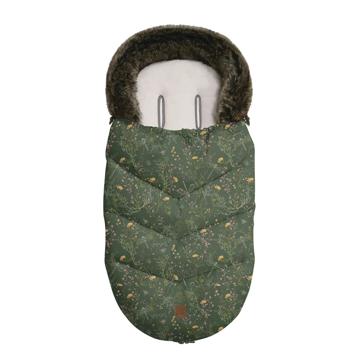 FUSSSACK Luxury dunkelgrün Fleecefutter, wasserabweisend, Reißverschluss und Fußabdeckung - Grün, Textil (45/10/85cm) - Kikka boo