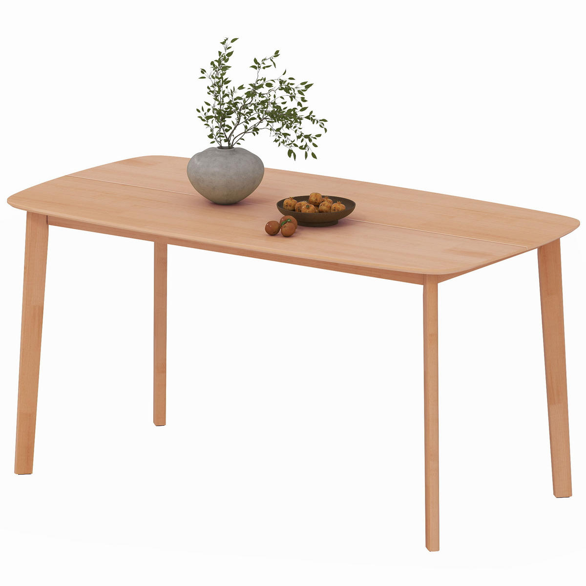 ESSTISCH Naturfarben Massivholzgestell 150/80/76 cm - Naturfarben, Holz (80/150/76cm) - PANGIVO