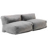 GARTENSOFA mit 2 Sitzplätzen, Grau - Grau, Textil - Oviala