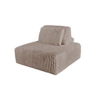 HOCKER MIT RÜCKENKISSEN WIOLO SOFT Taupe Cord - Taupe/Schwarz, Kunststoff/Textil (111/84/111cm) - KAWOLA