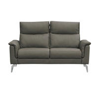 2-SITZER Sofa Borea Echtleder Greige - Greige, Leder/Metall (176/102/98cm)