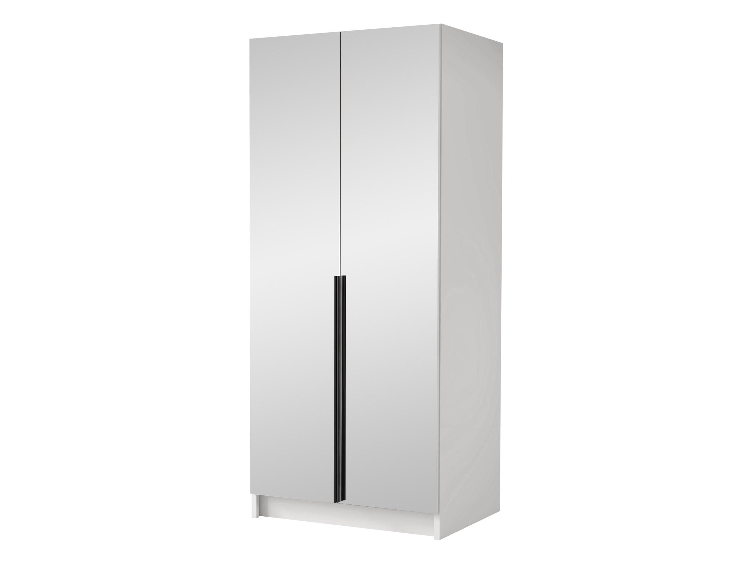 KLEIDERSCHRANK Bono III - Schwarz/Weiß, Holzwerkstoff/Metall (100/215/58cm) - MIRJAN24