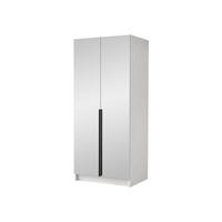KLEIDERSCHRANK Bono III - Schwarz/Weiß, Holzwerkstoff/Metall (100/215/58cm) - MIRJAN24