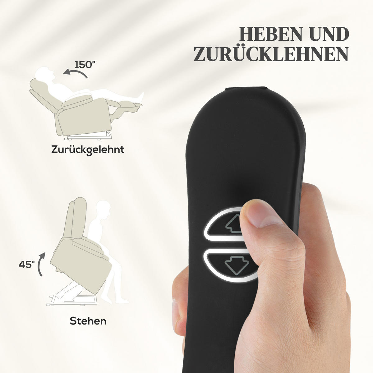RELAXSESSEL aus PU-Leder Cremeweiß - Creme/Schwarz, Leder/Metall (93/100/95.5cm) - HOMCOM